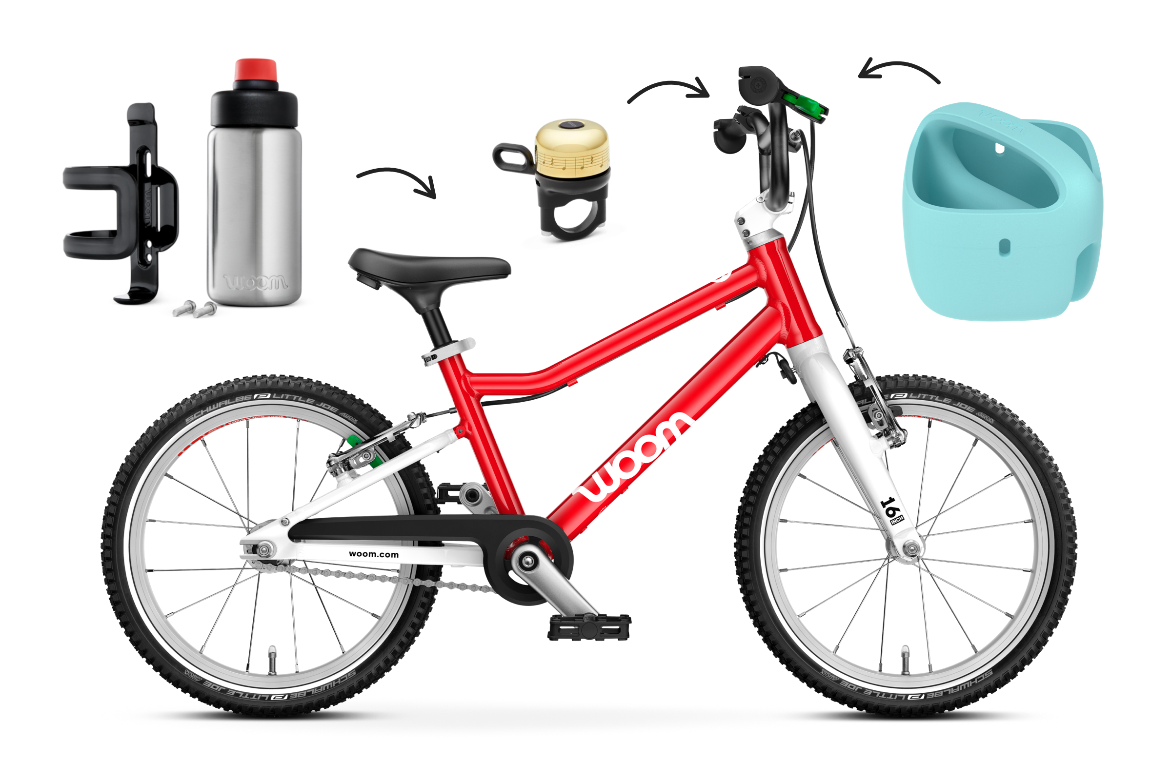Profile view of the woom GO 3 bike for children aged 4 years and up