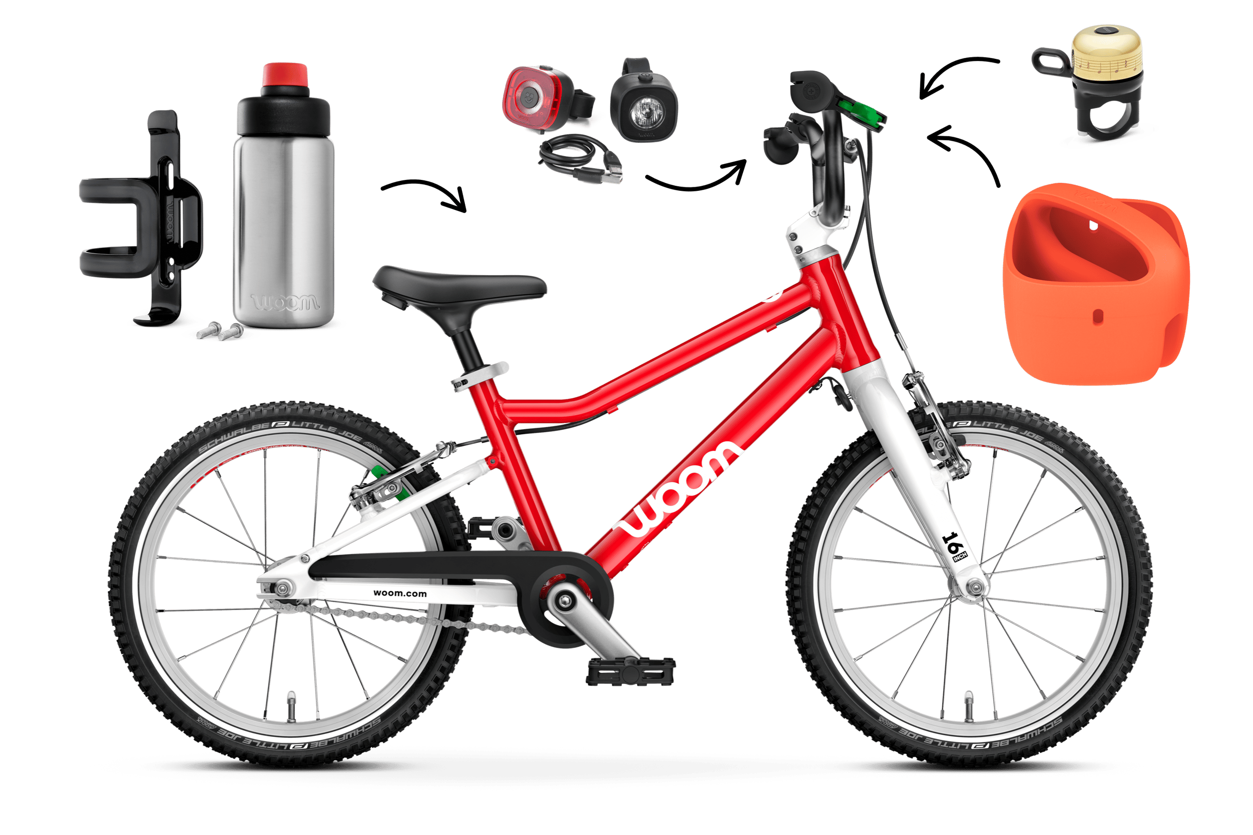 Profile view of the woom GO 3 bike for children aged 4 years and up