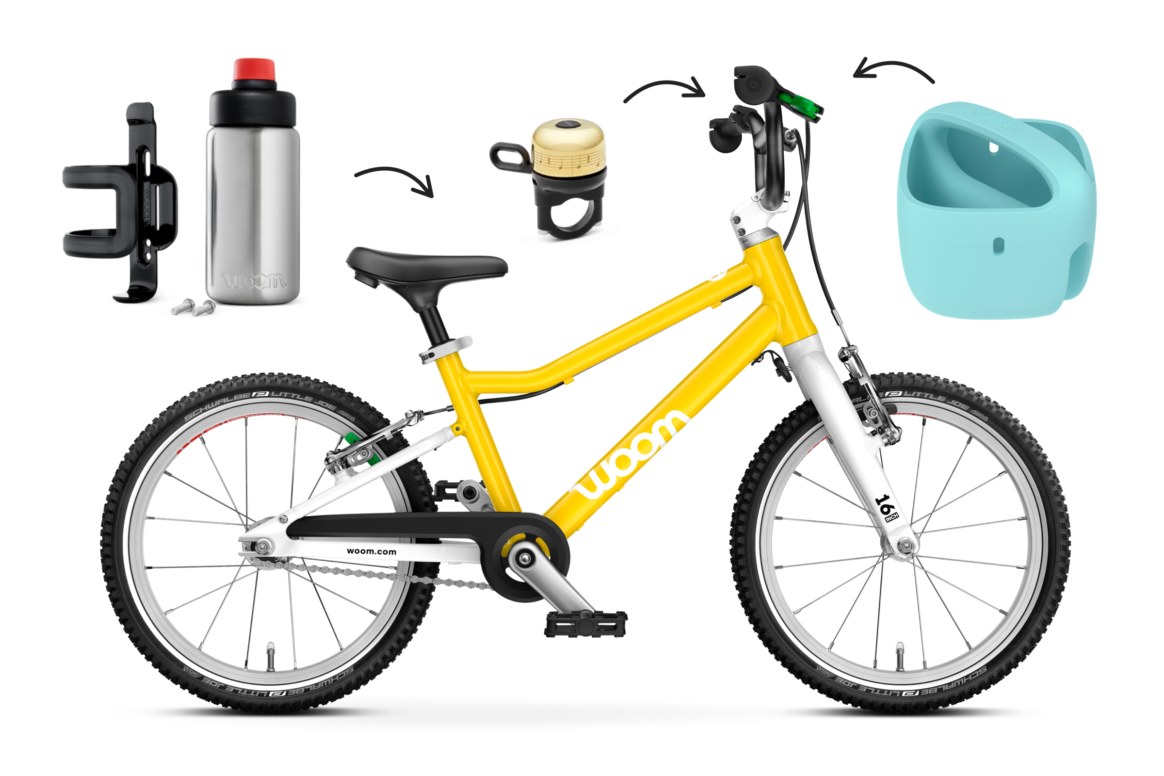Profile view of the woom GO 3 bike for children aged 4 years and up