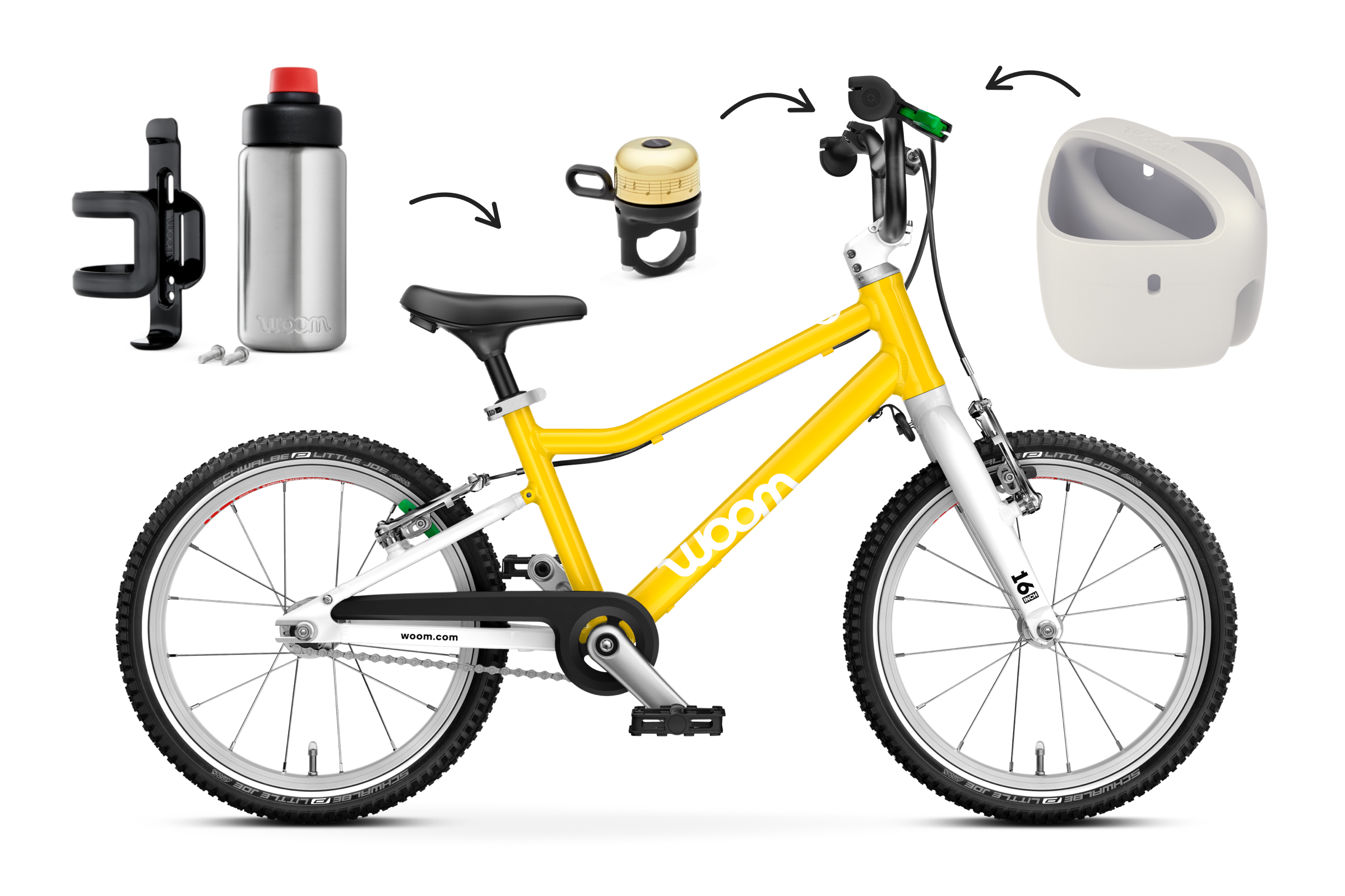 Profile view of the woom GO 3 bike for children aged 4 years and up