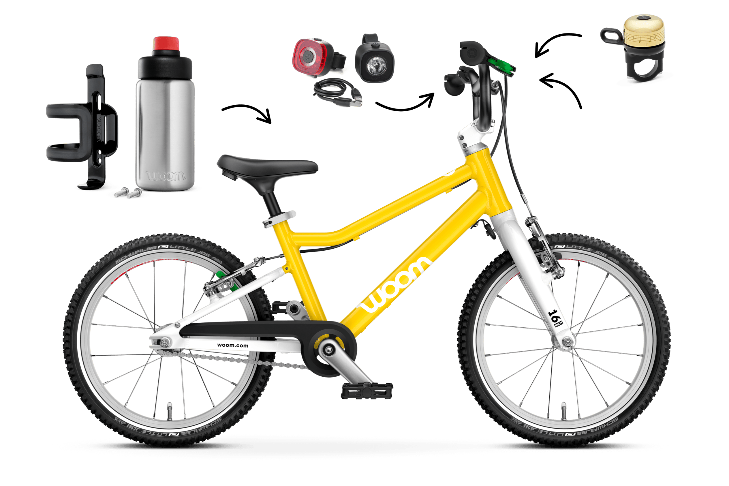 Profile view of the woom GO 3 bike for children aged 4 years and up