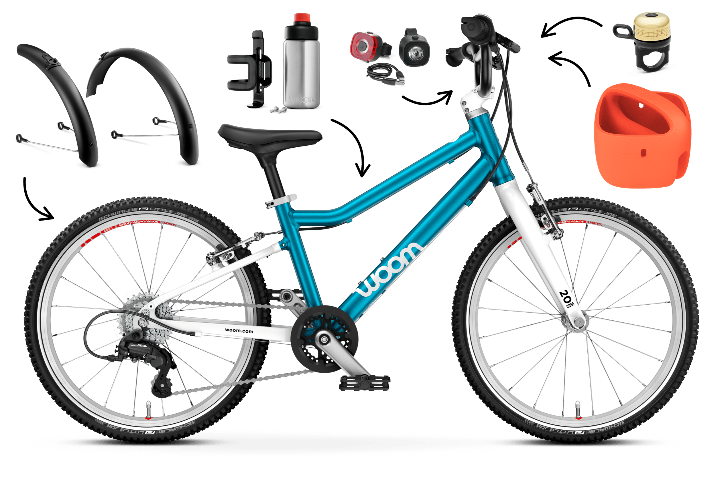 Profile view of the woom GO 4 bike for children aged 6 years and up