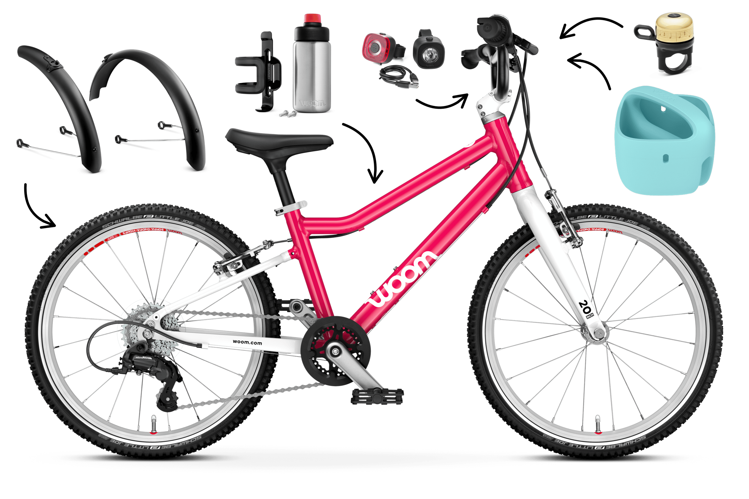 Profile view of the woom GO 4 bike for children aged 6 years and up