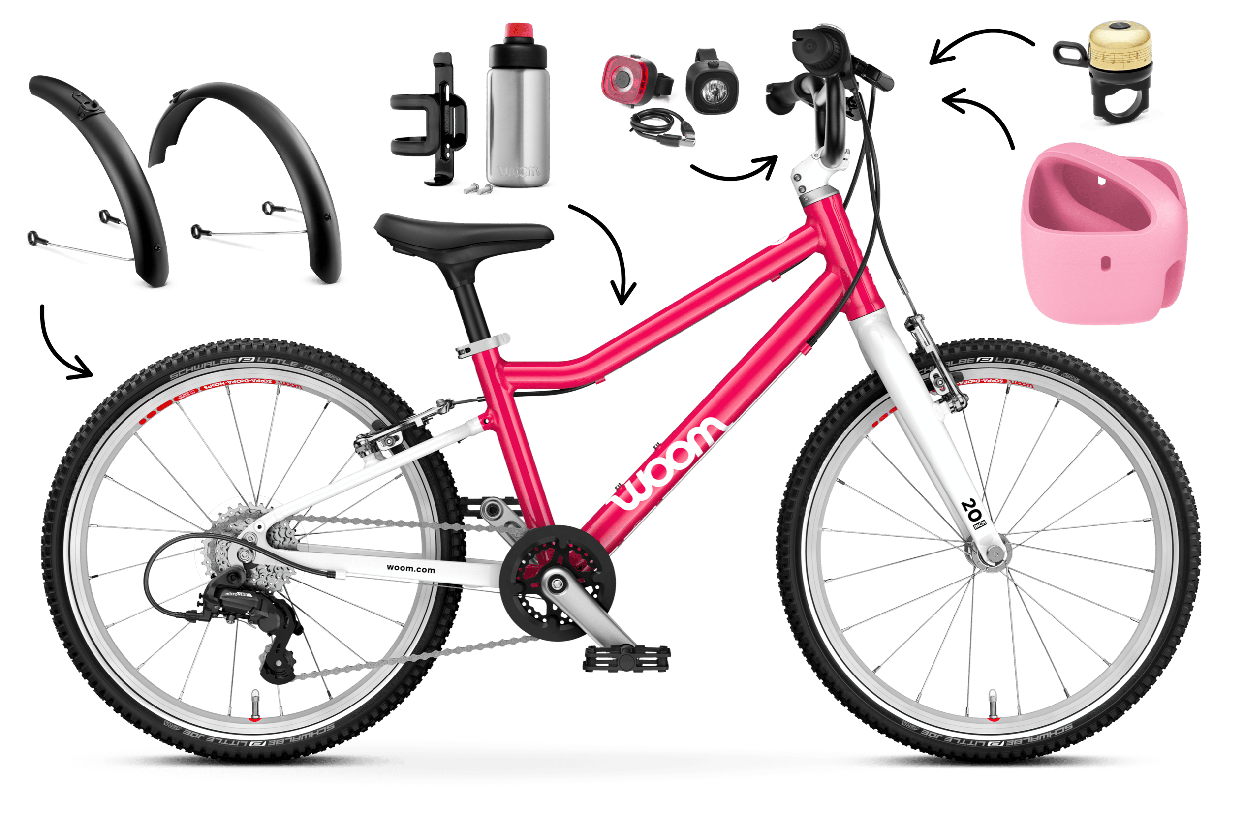 Profile view of the woom GO 4 bike for children aged 6 years and up
