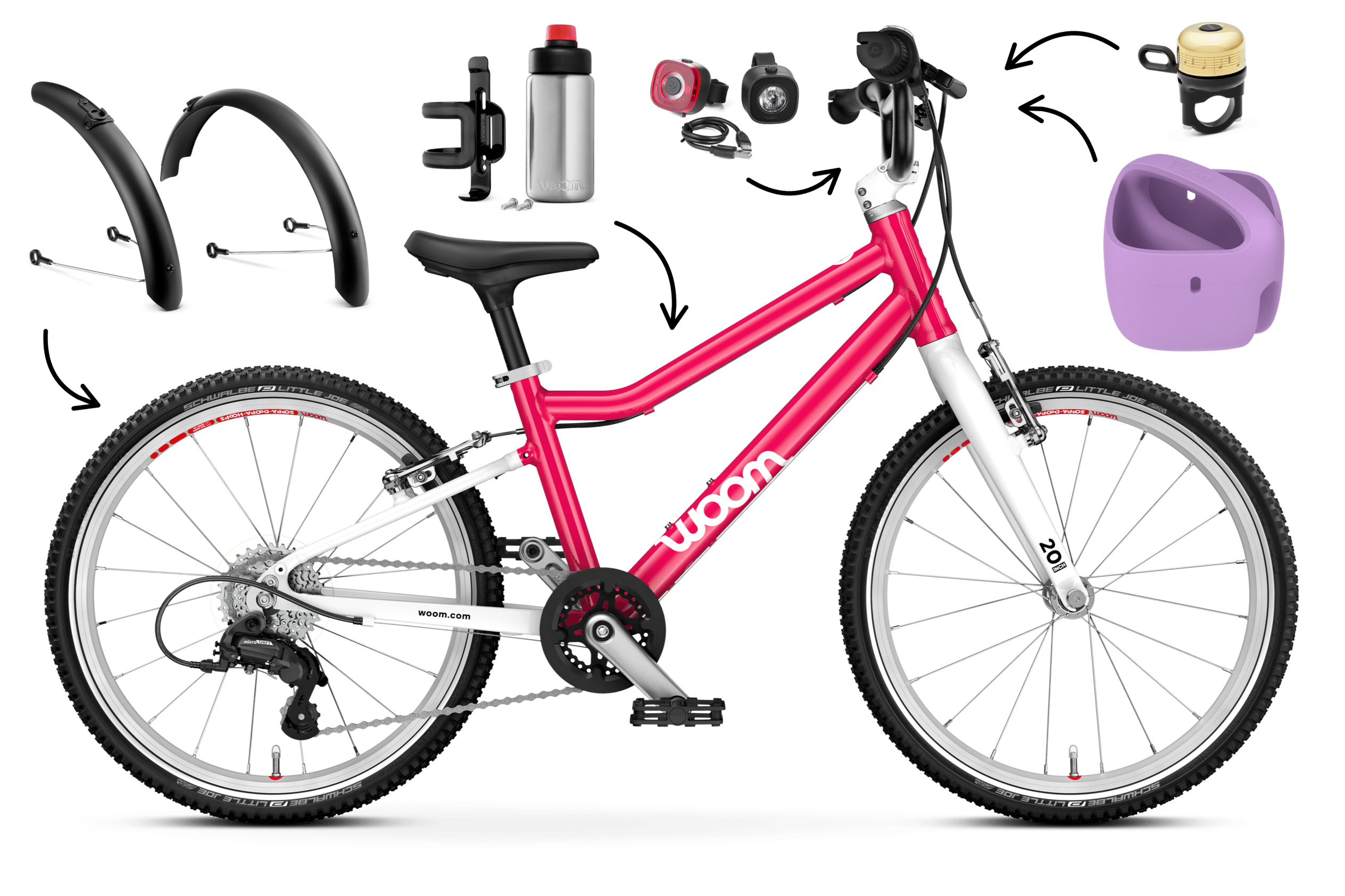 Profile view of the woom GO 4 bike for children aged 6 years and up