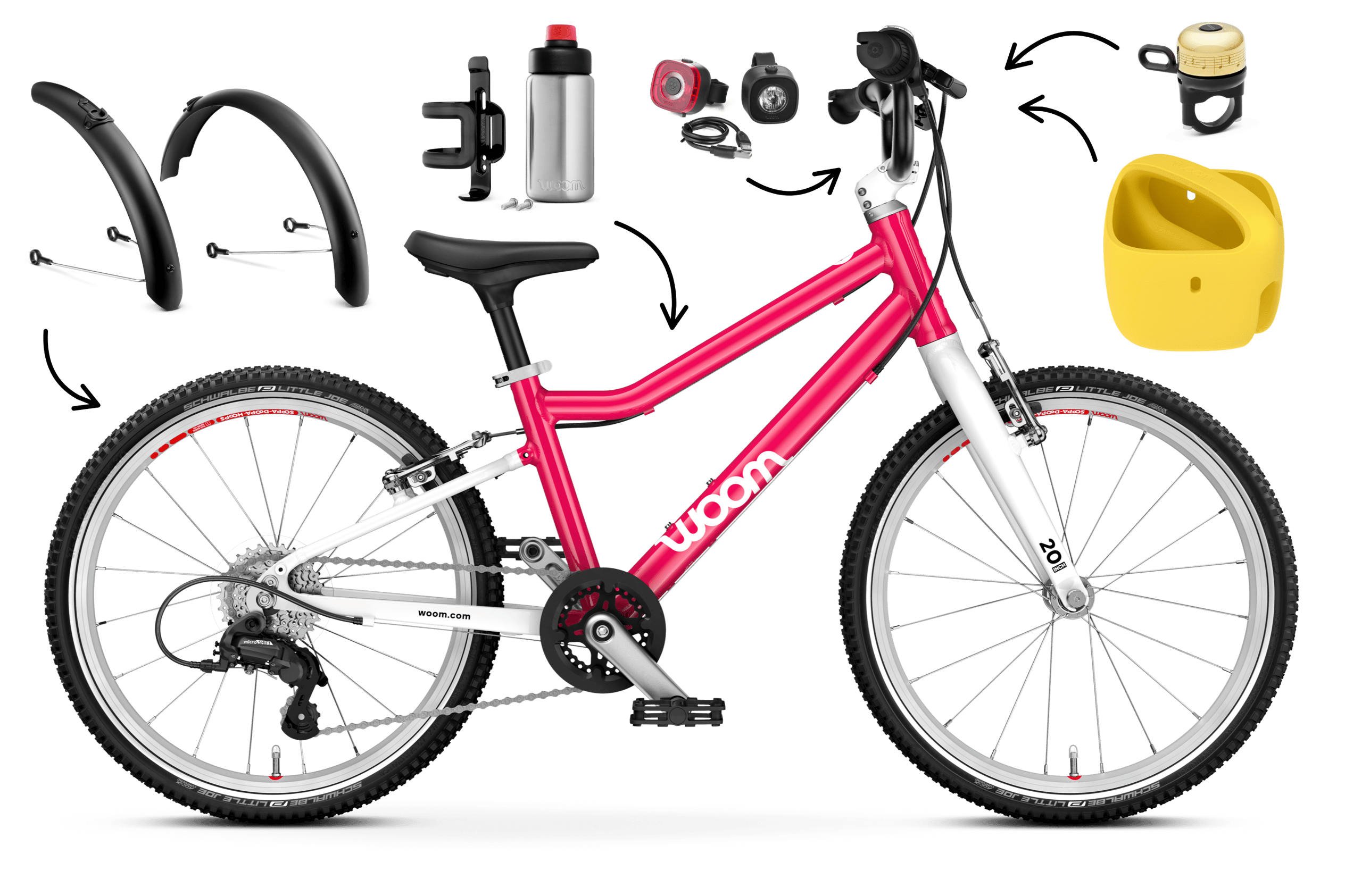 Profile view of the woom GO 4 bike for children aged 6 years and up