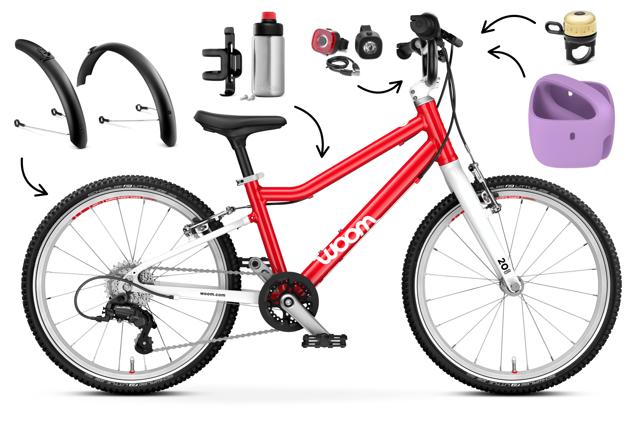 Profile view of the woom GO 4 bike for children aged 6 years and up