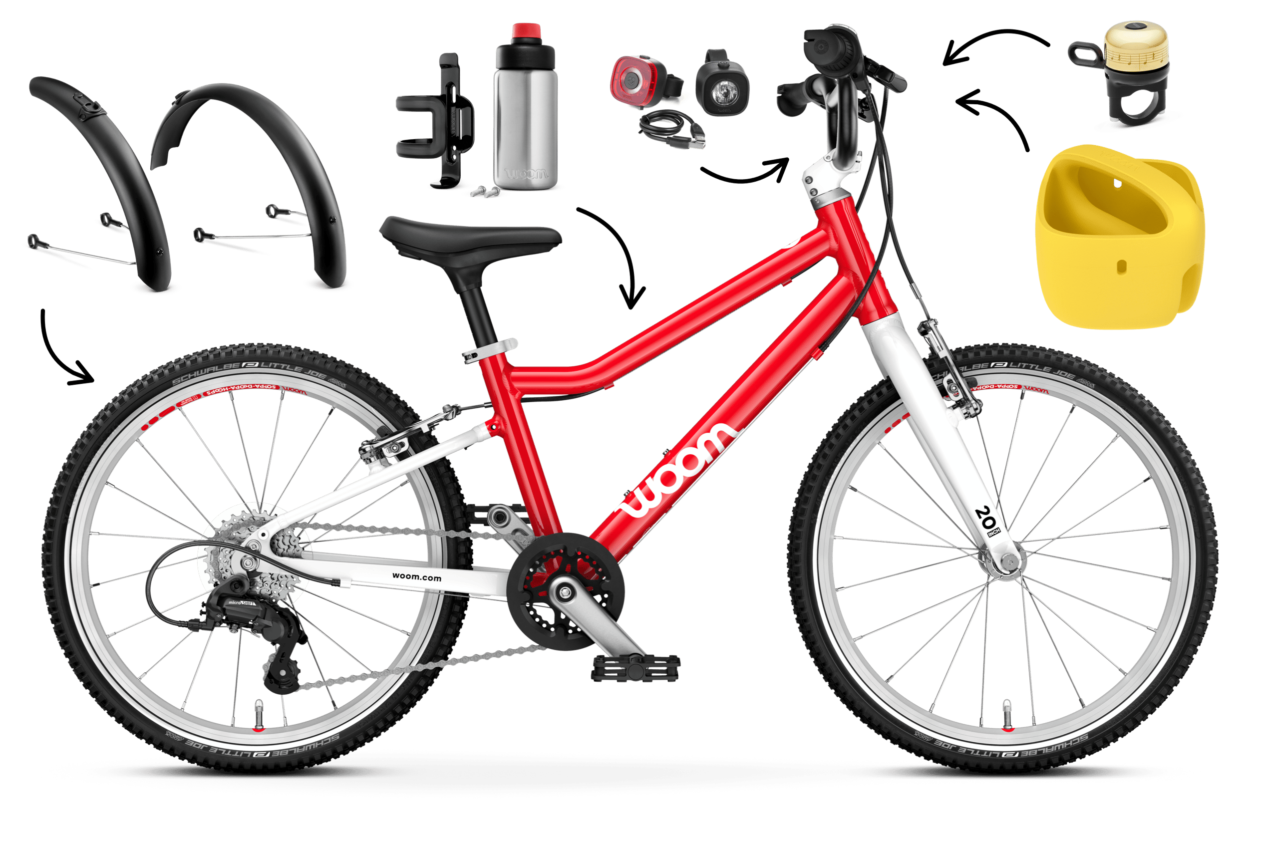 Profile view of the woom GO 4 bike for children aged 6 years and up