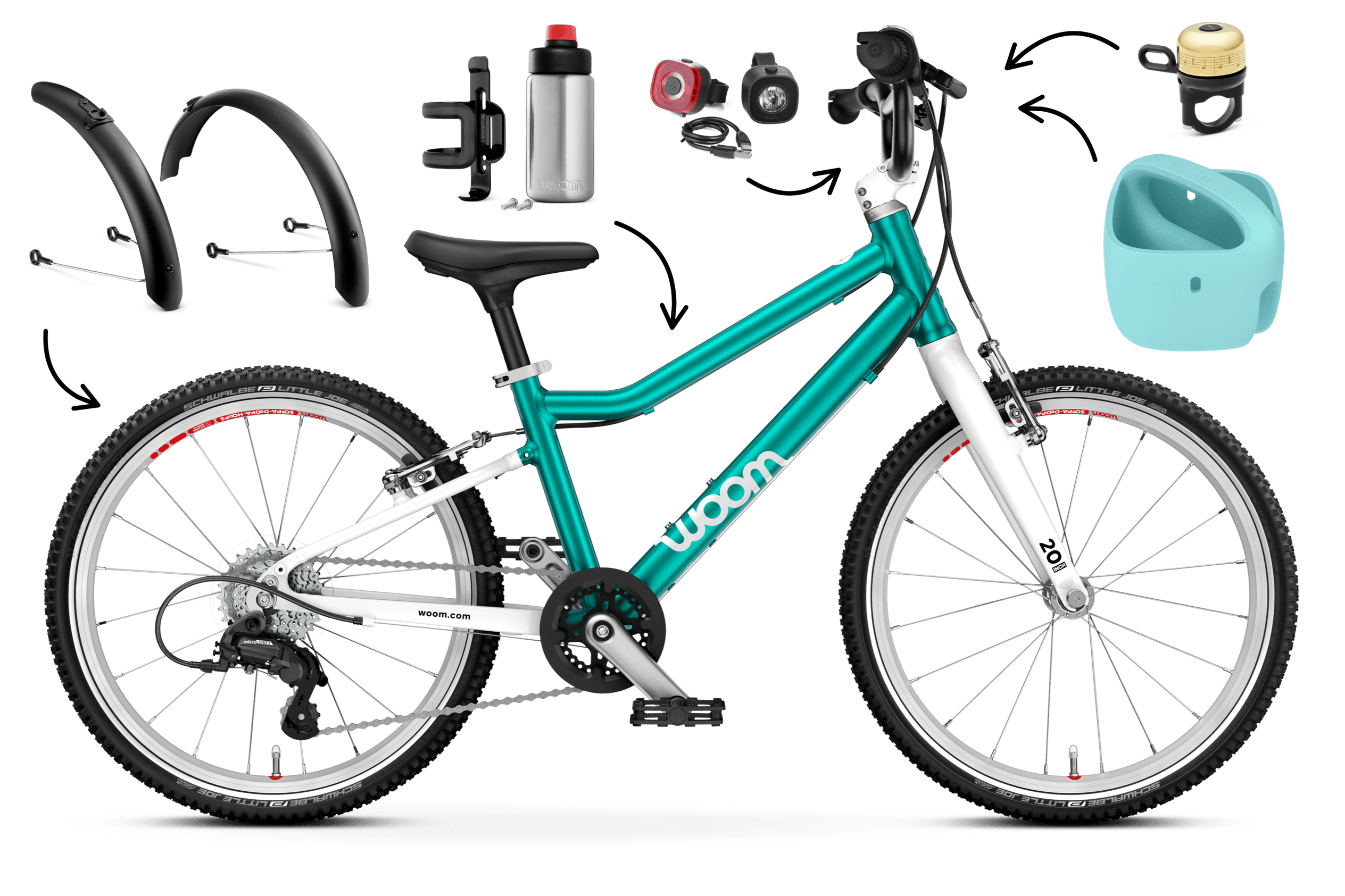 Profile view of the woom GO 4 bike for children aged 6 years and up