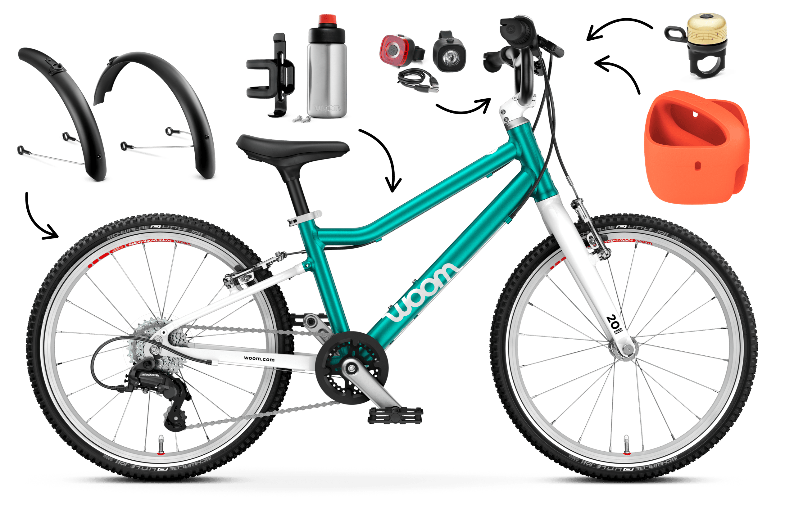 Profile view of the woom GO 4 bike for children aged 6 years and up
