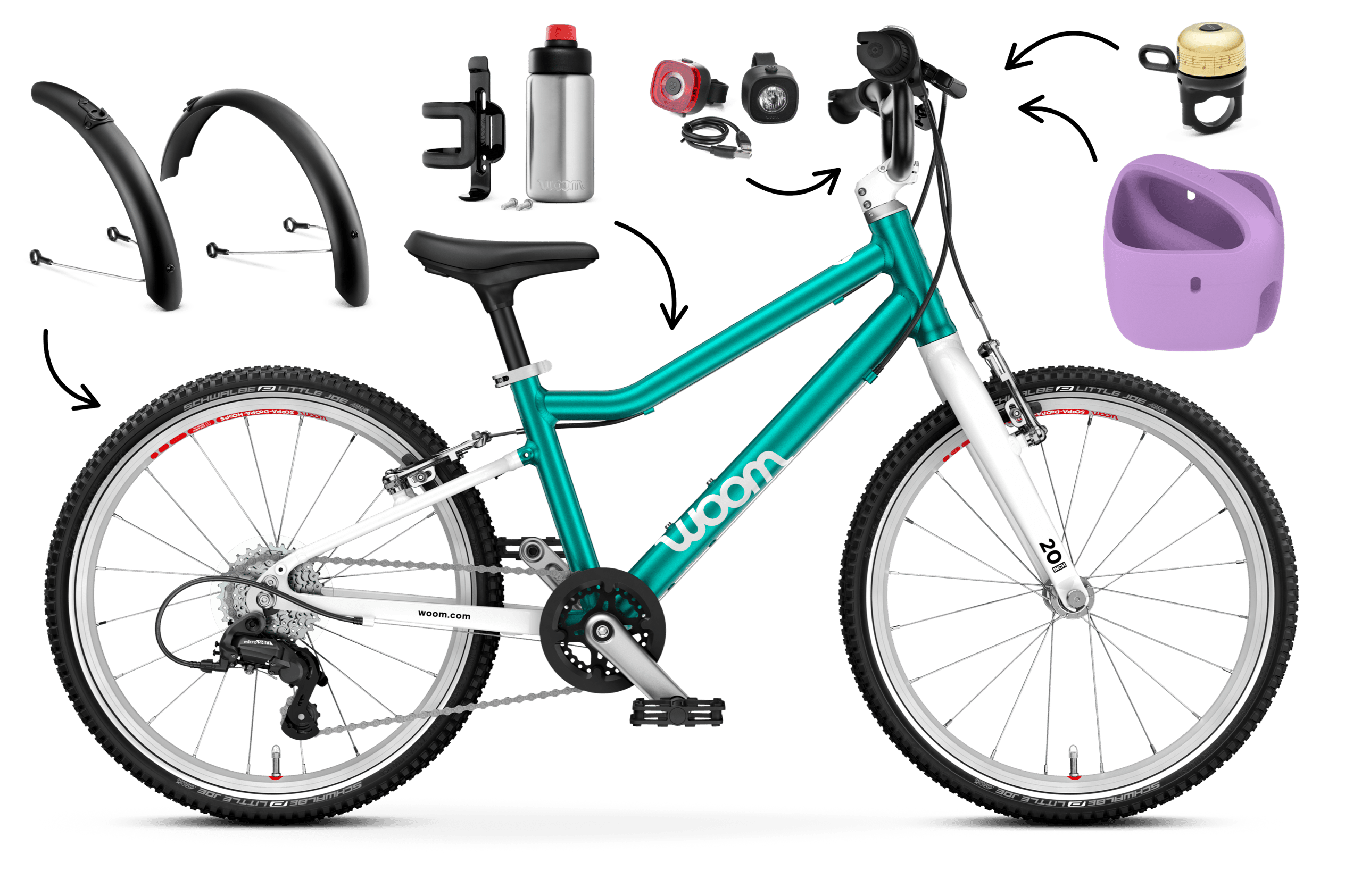 Profile view of the woom GO 4 bike for children aged 6 years and up