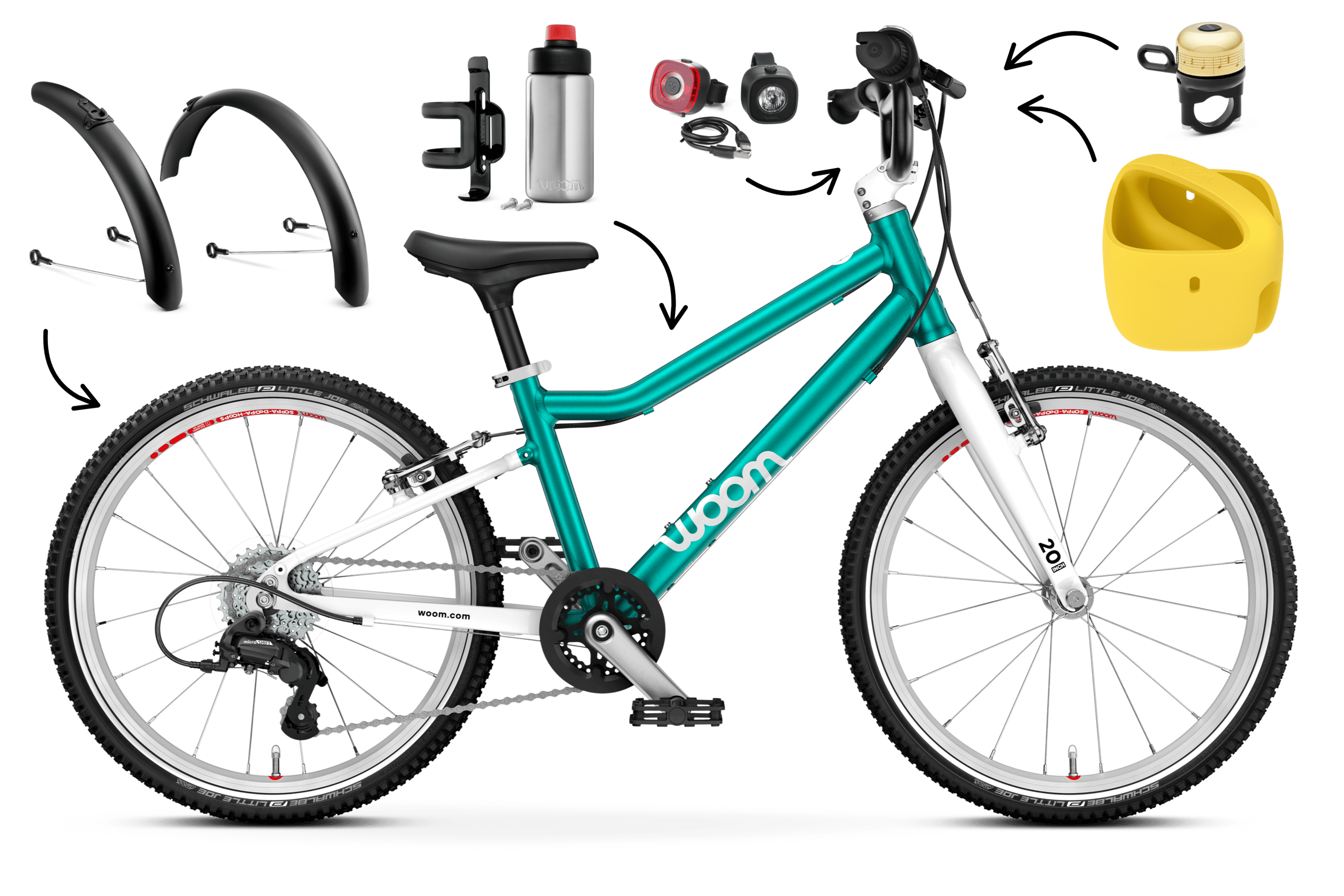 Profile view of the woom GO 4 bike for children aged 6 years and up