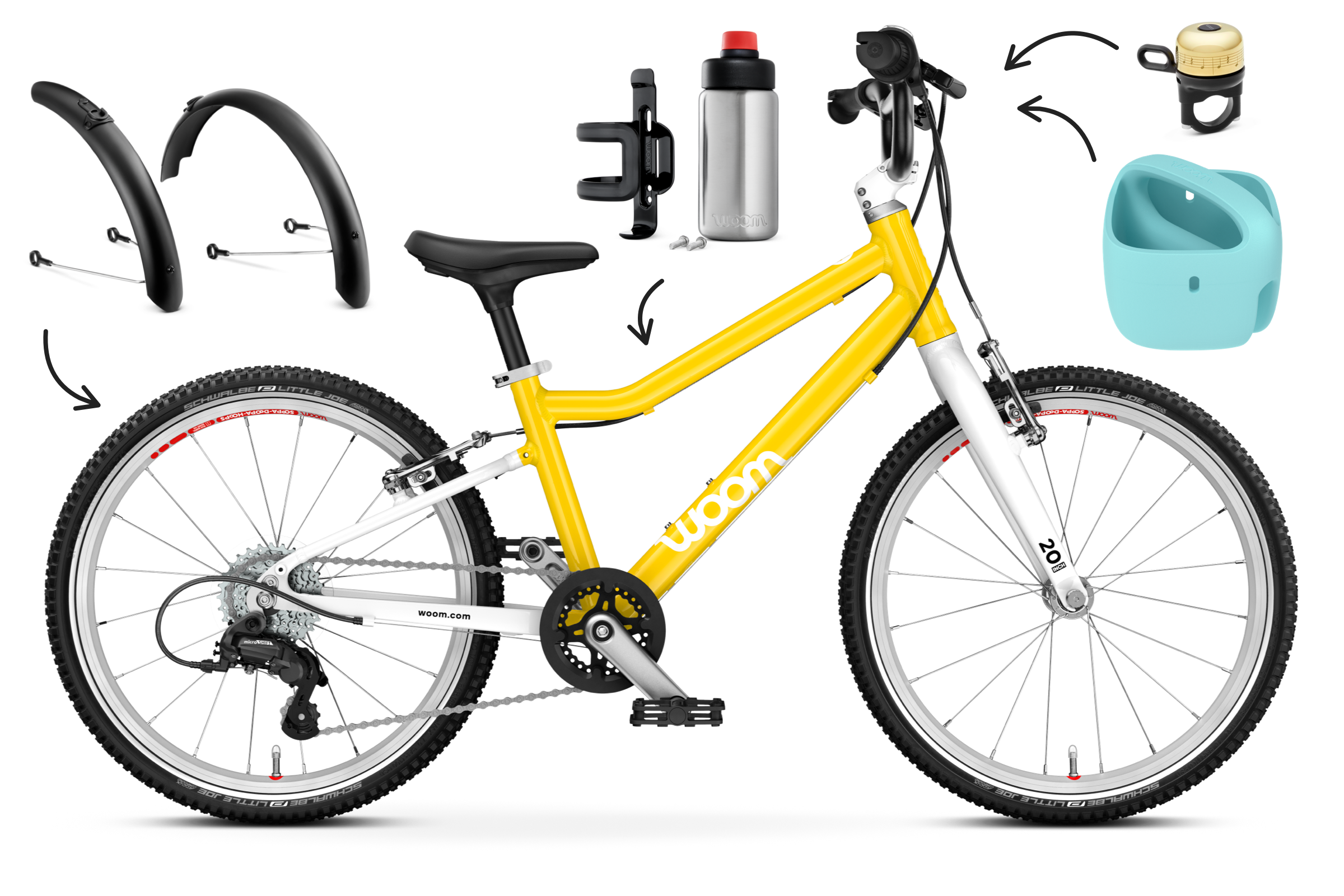 Profile view of the woom GO 4 bike for children aged 6 years and up