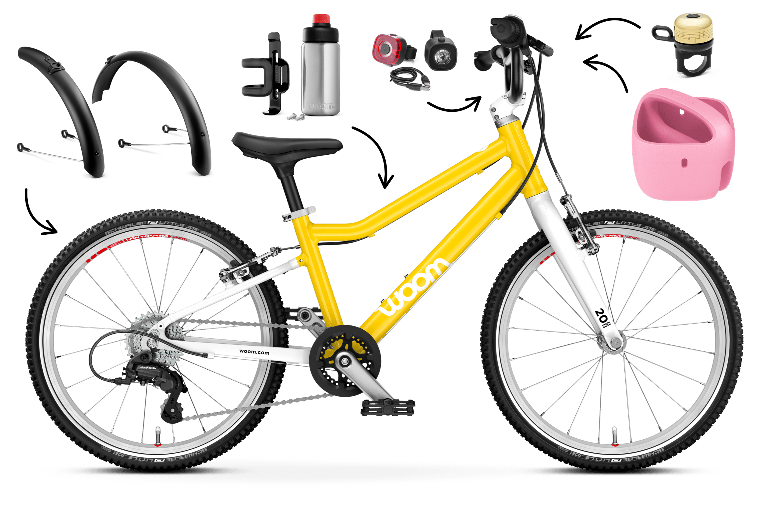 Profile view of the woom GO 4 bike for children aged 6 years and up