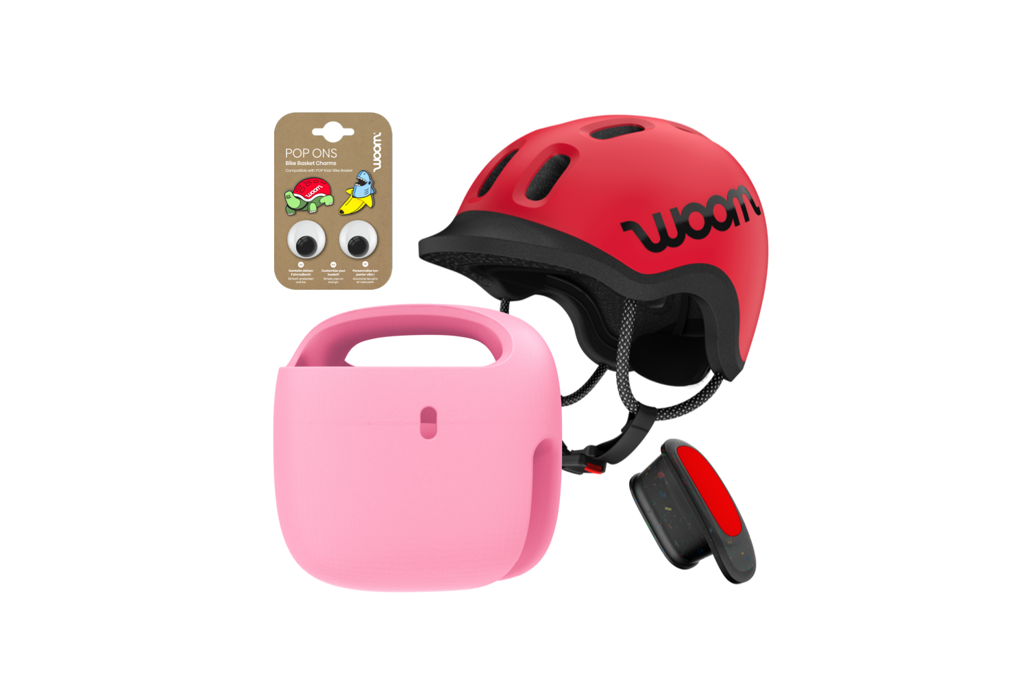 Profile view of a red READY kids' bike helmet with the low helmet shell, black logo and protective visor