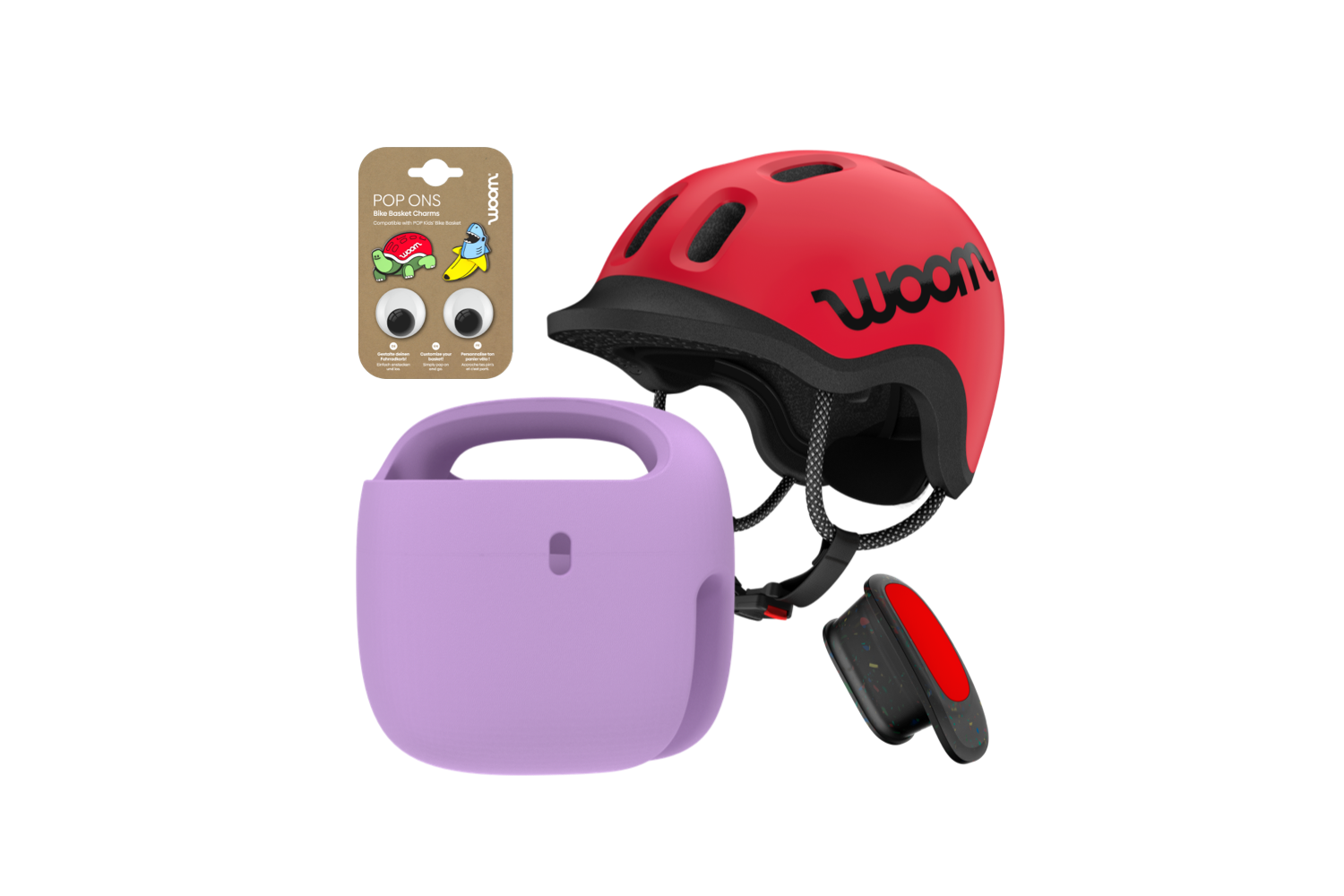 Profile view of a red READY kids' bike helmet with the low helmet shell, black logo and protective visor