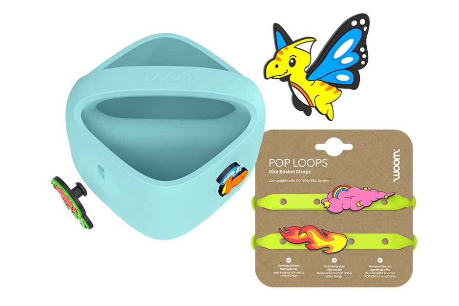 Panier de vélo enfant POP + pin’s POP ONS + sangles POP LOOPS